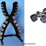 Soporte Mancuernas Cromadas con Mancuernas