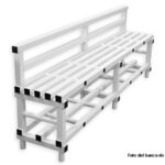 Banco Vestuario Piscina con Respaldo