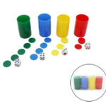 Cubiletes, Fichas y Dados de Parchis. Lote 3