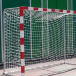 J. Porterías Fútbol Sala/Balonmano Trasladables Aluminio. Base y arquillos de tubo redondo