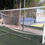 J. Porterías Fútbol 7 Abatibles Aluminio 120X100 con Arquillos Cincados