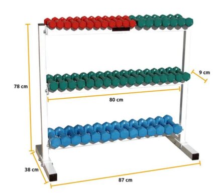 Soporte Mancuernas de Vinilo 115x115x28 - DEPORTES ALTERNATIVOS, S.L